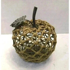 Apple Minimalist Decor Americana Wire-Framed w. Rope Teacher Desk Shelf Table